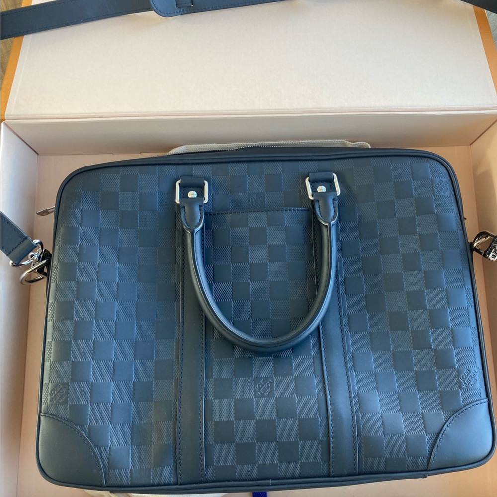 Louis Vuitton Porte-Documents Voyage PM with box and lock / keys!
